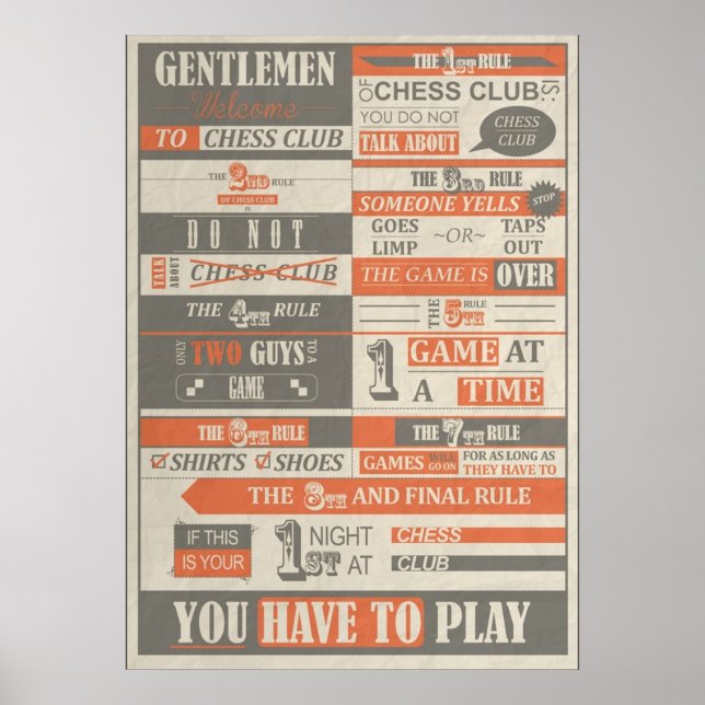 Póster Club de lucha x club de ajedrez (Frente)