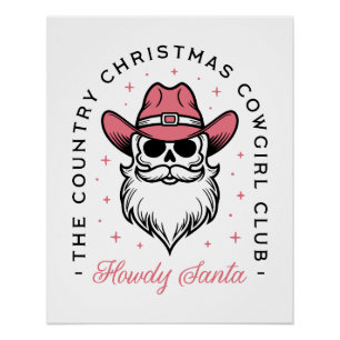 Póster Club de Navidades Vaqueros chicas de estética rosa