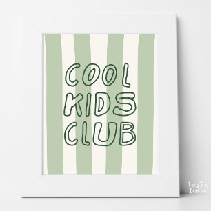 Póster Club de Niños Geniales con Franjas de Crema Salvia