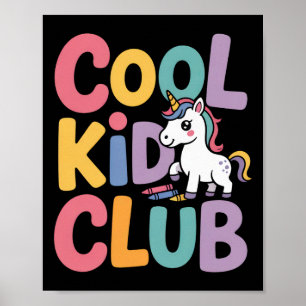 Póster Club de Niños Geniales Unicornio Ck A la Escuela C