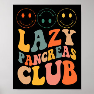 Póster Club de páncreas retro flojo Tipo 1 Conciencia sob