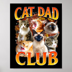 Póster Club de Papá de Gatos Divertida La Vida es Mejor C