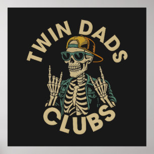 Póster Club de Papás Gemelos Esqueleto