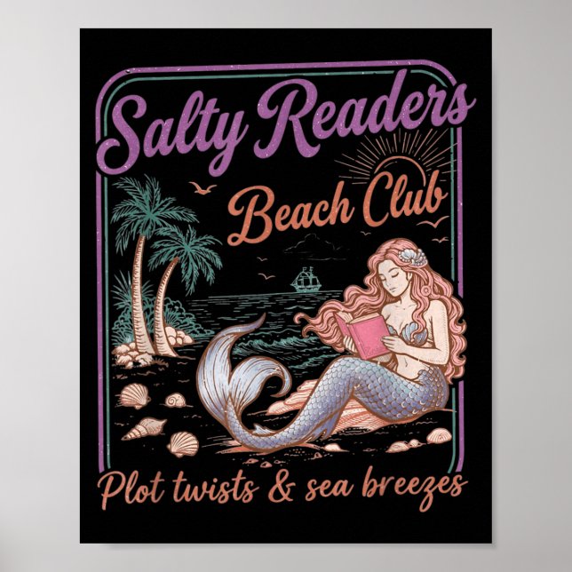 Póster Club de Playa de Lectores Salados Libros Giros del (Frente)
