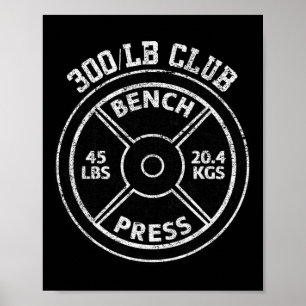 Póster Club de prensa de banco de 300 libras gimnasio hal