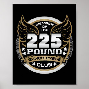Póster Club de Press de Banca de 225 Libras para Levantad