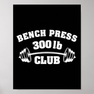 Póster Club de Press de Banca de 300 libras Gimnasio Halt