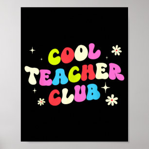 Póster club de profesor genial retro divertido de vuelta