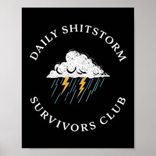 Póster club de supervivientes de la tormenta diaria diver