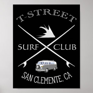 Póster Club de Surf T-street San Clemente California