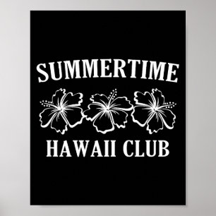 Póster Club de verano de Hawái Playa de la isla hawaiana