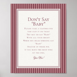 Póster Club de Viñedo de Vino Juego de Baby Shower de Din