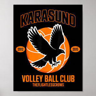 Póster Club de voleibol de anime japonés Karasunooo High