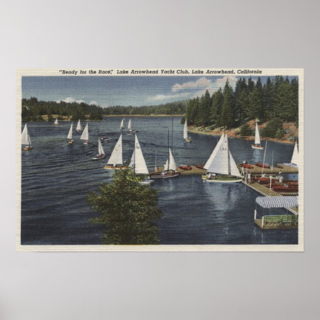 Póster Club de Yates, carrera de barcos de vela (Frente)