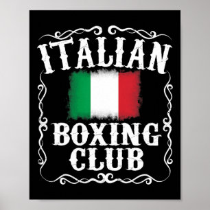 Póster Club Italiano De Boxeo T Shirage Vintage Boxer Ita