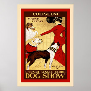 Póster Club Kennel de Chicago ~ Vintage Dog Show