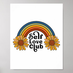 Póster Club Retro Self Love Sunflower Rainbow Mental Heat