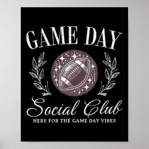 Póster Club Social de Día de Juego Fútbol Americano Día d
