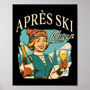 Póster Club Social de Ski Apres Viaje de Esquí Amante de 