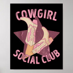 Póster Club Social de Vaqueras Botas Occidentales Estétic