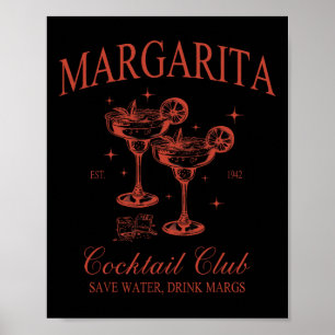 Póster Club Social Margarita Cola Playa Hawái Vacaciones