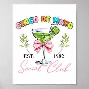 Póster Club Social Mexicano Cinco De Mayo Tequila