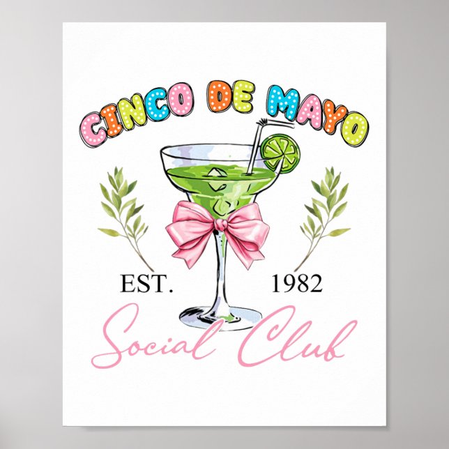 Póster Club Social Mexicano Cinco De Mayo Tequila (Frente)