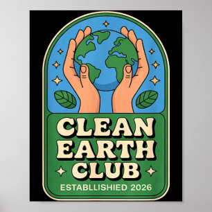 Póster Club Tierra Limpia - insignia ambiental para niños
