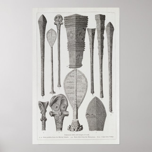 Póster Clubes polinesios e insignias de rango (Frente)