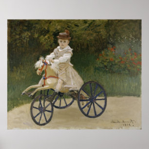 Póster Clude Monet - Jean Monet en su Hobby Horse 1872