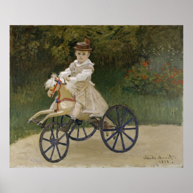 Póster Clude Monet - Jean Monet en su Hobby Horse 1872 (Frente)