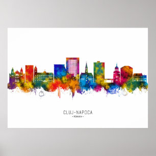 Póster Cluj-Napoca Rumania Horizonte