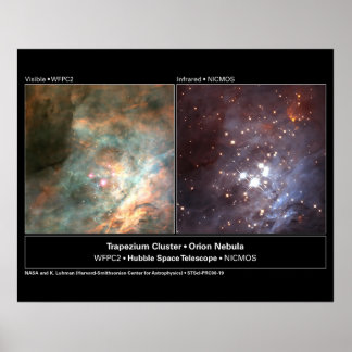 Póster Clúster de Trapecio Telescopio Hubble