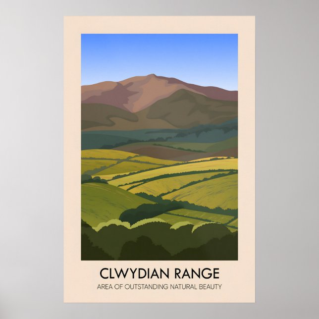 Póster Clwydian Range AONB Travel Poster (Frente)