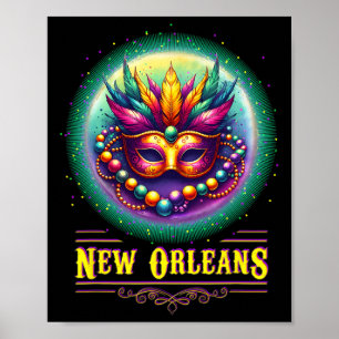 Póster Cly New Orleans Bourbon Street Guay Fun Nola Mardi