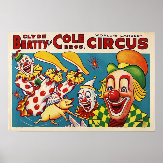 Póster Clyde Beatty & Cole Bros Circus Poster (Frente)