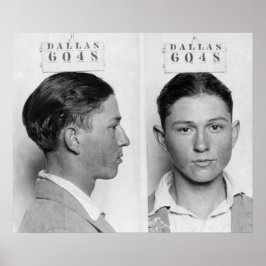 Póster Clyde Champion Barrow MugShot Dallas Circa 1926