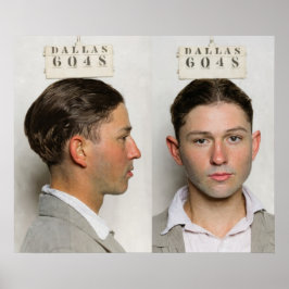 Póster Clyde Champion Barrow MugShot Dallas Circa 1926