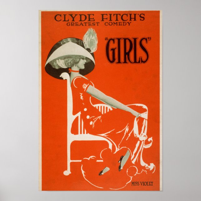 Póster Clyde Fitch's Greatest Comedy, "Girls" Theatre 2 (Frente)