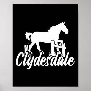 Póster Clydesdale Borrador de caballos Pun Hípica