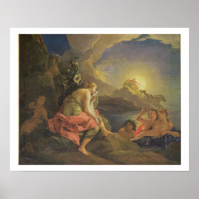 Póster Clytie transformada en un girasol, 1688 (aceite en (Frente)