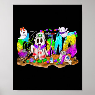 Póster Cma Médico Certificado Instantáneo de Halloween Oc