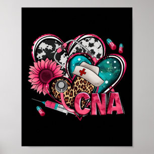 Póster Cna Heart Pink Sunflower Sensibilización sobre el