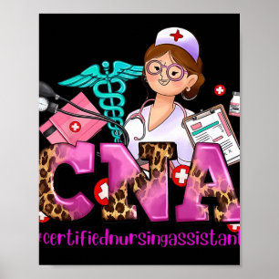Póster Cna Heart Stethoscope Cinta rosa Cáncer de Mama