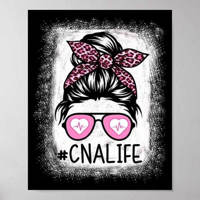Póster Cna Nurse Life Bleached Shirts Nk Leopard Messy Bu (Frente)