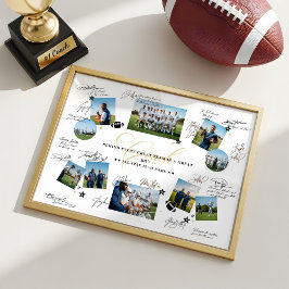 Póster Coach Appreciation Collage Football Team Signature