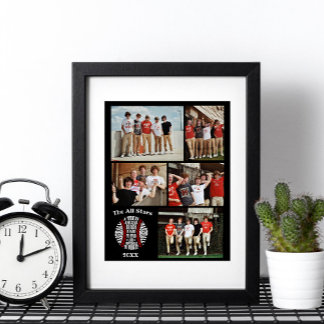 Póster Coach baseball Collage de fotos Nombre equipo #