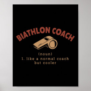 Póster Coach de Biatlón Definición Graciosa Humor de Biat