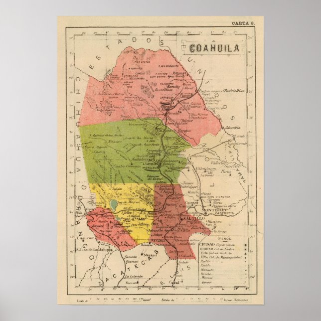 Póster Coahuila, Mexico (Frente)
