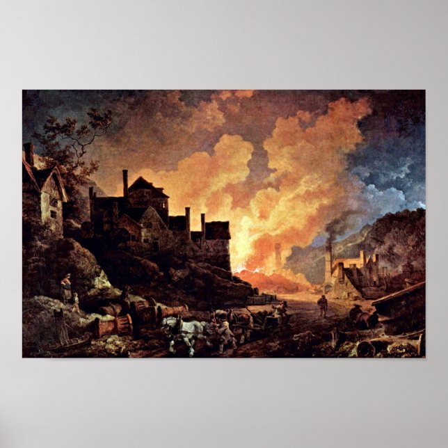 Póster Coalbrookdale Por La Noche Por Philipp Jakob (Frente)